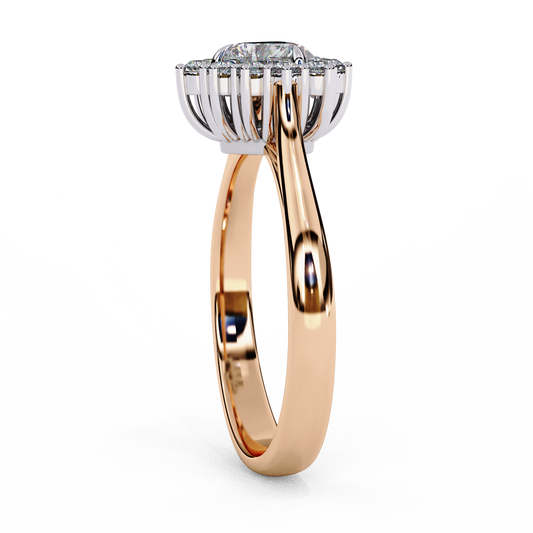 Cluster Halo Heart Cut Moissanite Engagement Ring - view 2