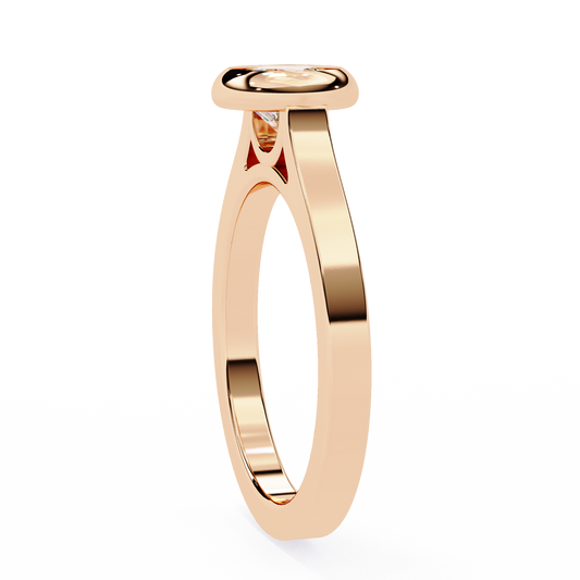 Round Cut Bezel Setting Lab Diamond Solitaire Wedding Ring - view 3
