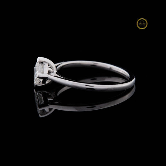 Princess Cut Lab Diamond Solitaire Engagement Ring With Cathedral Setting - view 3