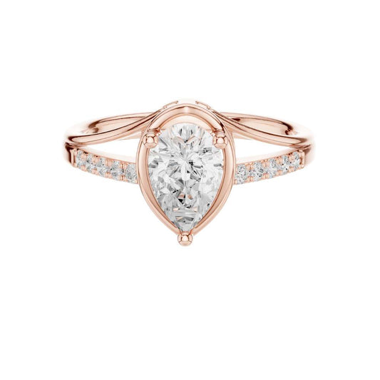 Split Shank Solitaire Pear Cut Moissanite Wedding Ring For Women - view 2