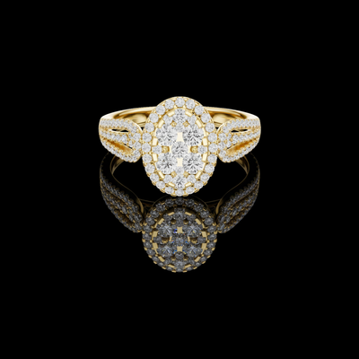 Radiant Shape Lab Grown Diamond Halo Cluster Ring
