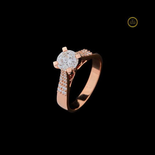 Round Cut Moissanite Cathedral Pave Engagement Ring - view 2
