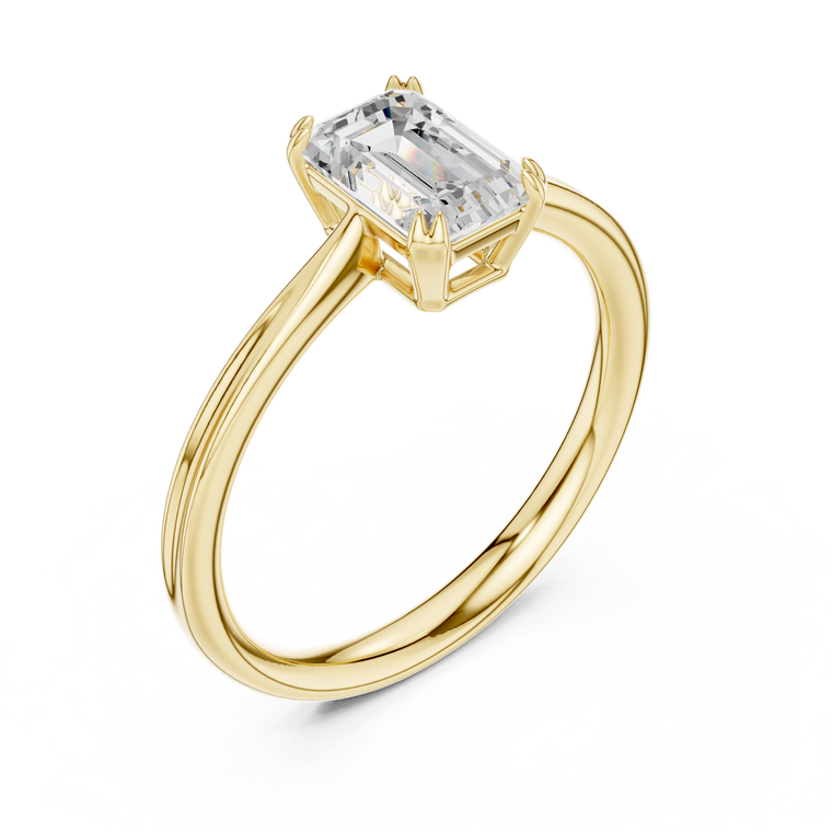 Emerald Cut Lab Diamond Solitaire Engagement Ring - view 2