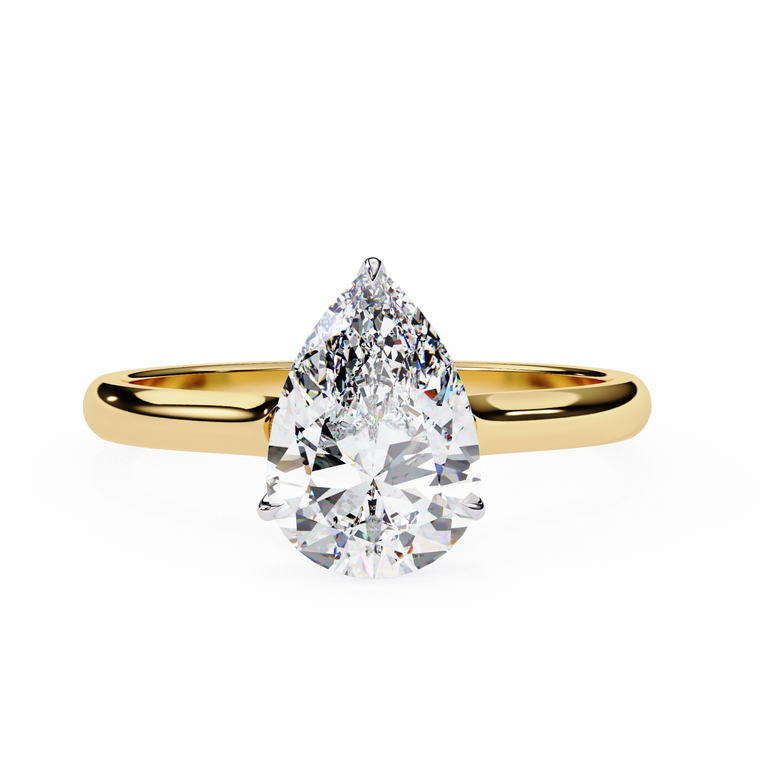 Teardrop Pear Moissanite Solitaire Engagement Ring - view 2