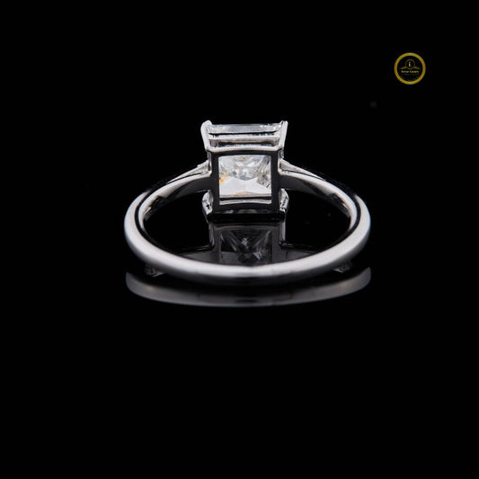 Princess Cut Moissanite Solitaire Engagement Ring - view 3