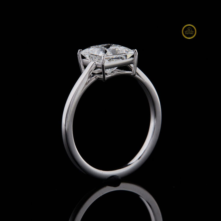 Princess Cut Moissanite Solitaire Engagement Ring - view 2