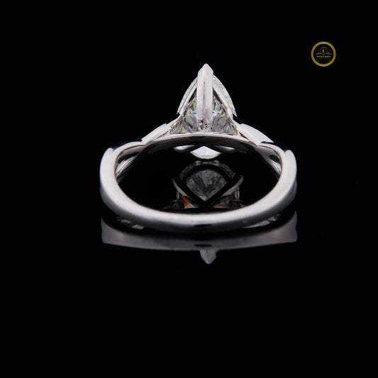 Pear Cut Lab Diamond Twisted Split Shank Solitaire Engagement Ring - view 4