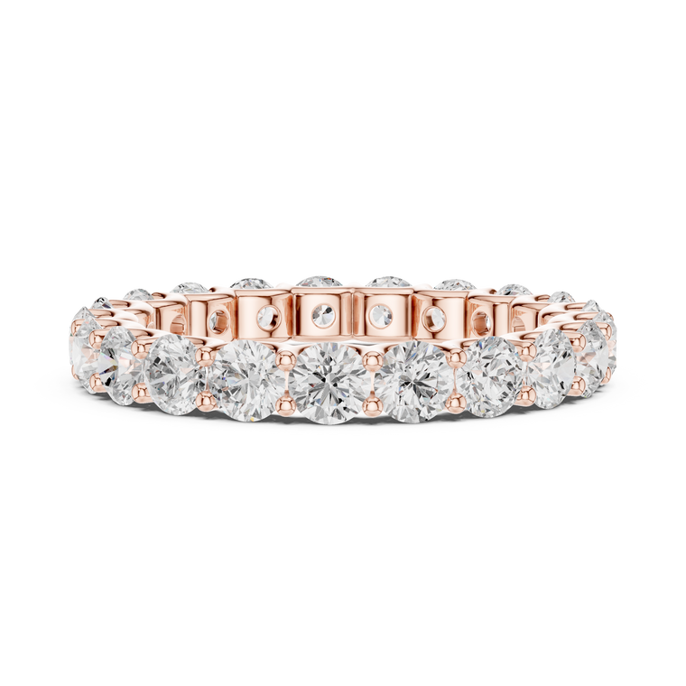 Round Brilliant Cut Lab Diamond Full Eternity Band Ring - view 2