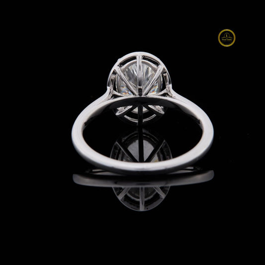 Oval Cut Framed Solitaire Engagement Ring - view 4