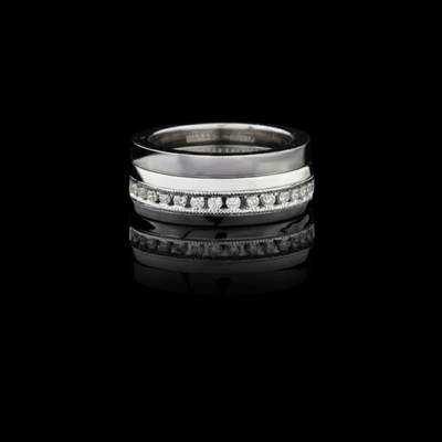 Round Lab Diamond Channel Set Wedding Band