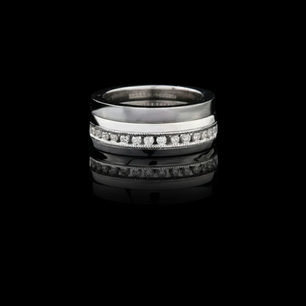 Round Lab Diamond Channel Set Wedding Band
