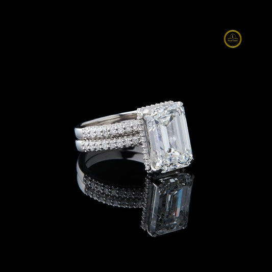 Emerald Cut Women's Delicate Micro Pave Eternity Bridal Band - view 2