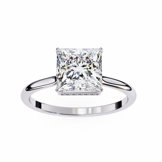 Princess Cut Moissanite Engagement Ring With Four Prong - view 4