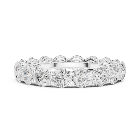 Round Lab Diamond Full Eternity Band In Shared Prong Setting - view 3