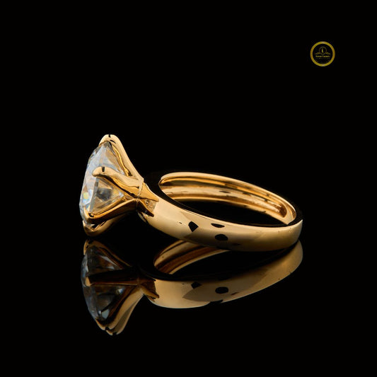 Six Prong Round Moissanite Solitaire Engagement Ring - view 3