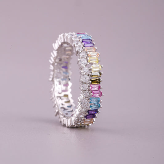 Emerald Cut Natural Sapphire Diamond Halo Ring - view 4