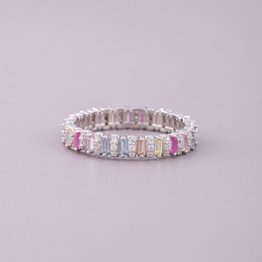 Halo Natural Sapphire Diamond Engagement Ring - view 2