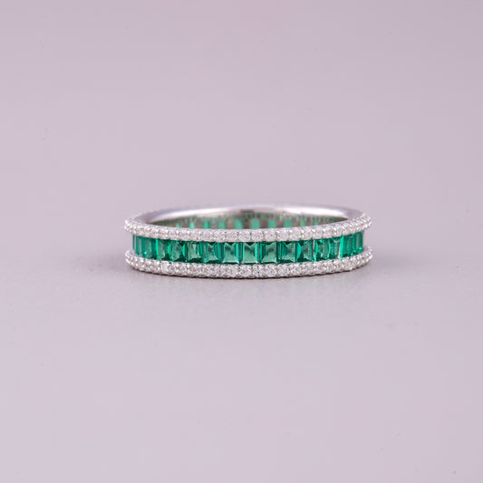 Baguette Natural Sapphire Diamond Ring Elegant Statement - view 2