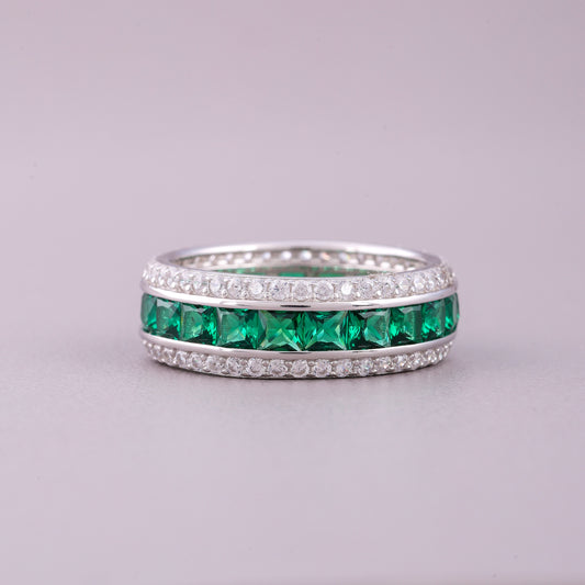 Cushion Cut Natural Sapphire Diamond Ring - view 2