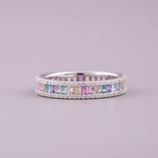 Natural Sapphire Diamond Halo Ring by Stunning Bridal Engagement Ring - view 2