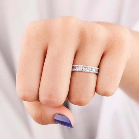 Natural Sapphire Diamond Halo Ring by Stunning Bridal Engagement Ring - view 3