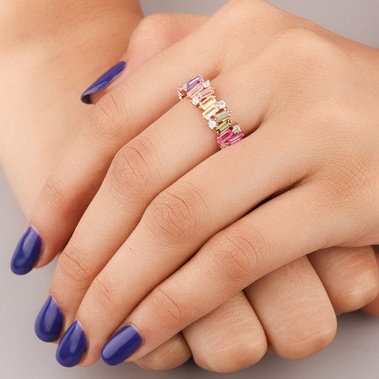 Natural Sapphire Diamond Ring Handcrafted Blue Gemstone Jewelry - view 3