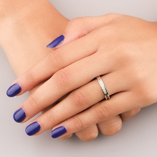 Natural Sapphire and Diamond Bridal Wedding Ring - view 3