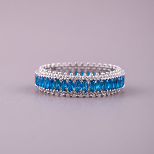 Princess Cut Natural Sapphire Diamond Ring - view 2
