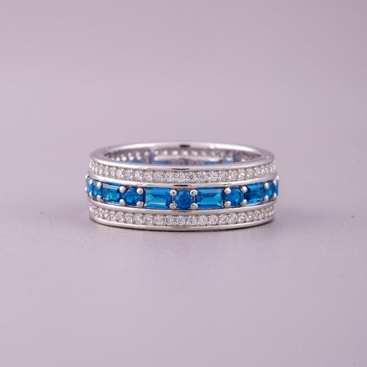 Natural Sapphire Diamond Halo Ring Luxury - view 2
