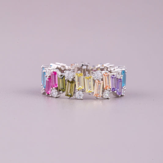 Natural Sapphire Diamond Pavé Ring Luxury - view 2