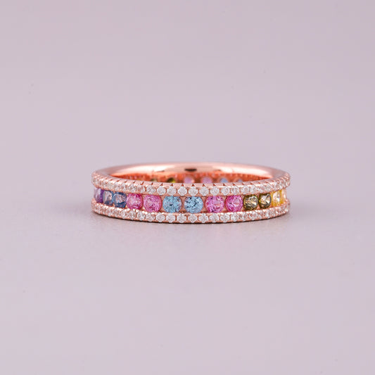 Round Cut Natural Sapphire Diamond Ring Luxury - view 2