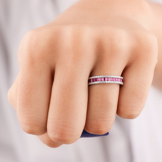 Sapphire Diamond Eternal Band Never-Ending Love Symbol - view 3