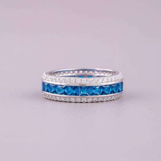 Oval Natural Sapphire Ring with Diamond Accents - view 2