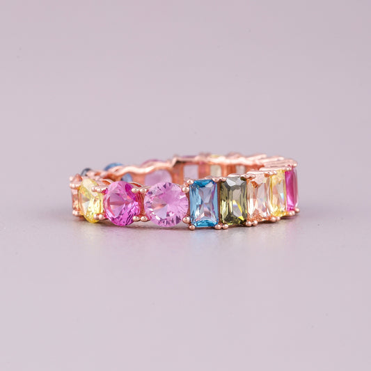 Vintage Natural Sapphire Diamond Wedding Ring Luxury - view 2