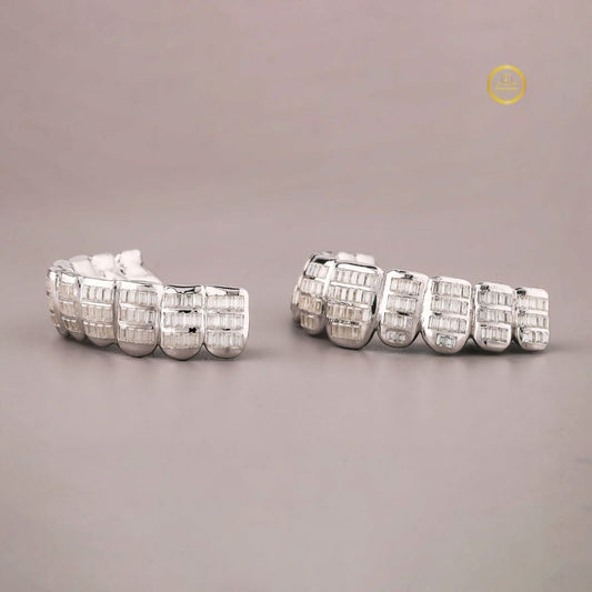 Iced Out Step Cut Lab Grown Diamond Teeth Caps Mouth Jewelry - view 2