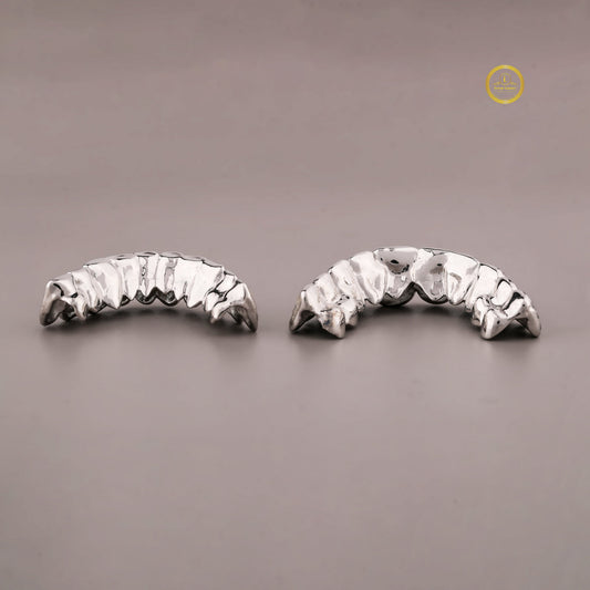 Iced Out Mouth Jewelry Teeth Caps Encrusted with Step Cut Moissanite - view 3
