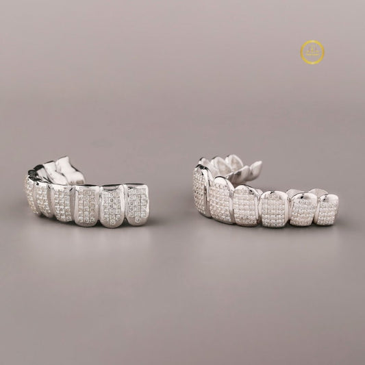Hip Hop Teeth Grills Set with Chevron Pave - view 2