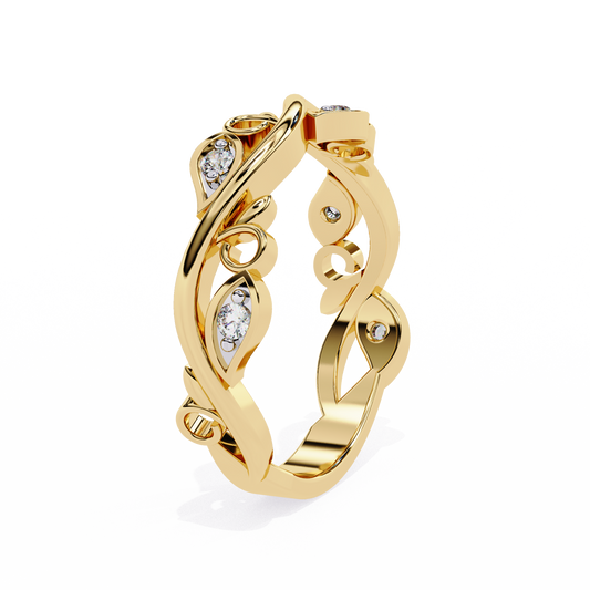 Vintage Twisted Round Cut Lab Diamond Crossover Band Ring - view 4