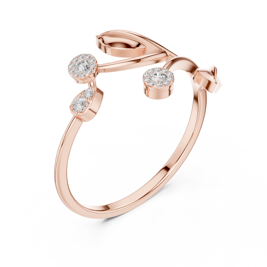 Nature Inspired Leaf Vine Wrap Ring - view 3
