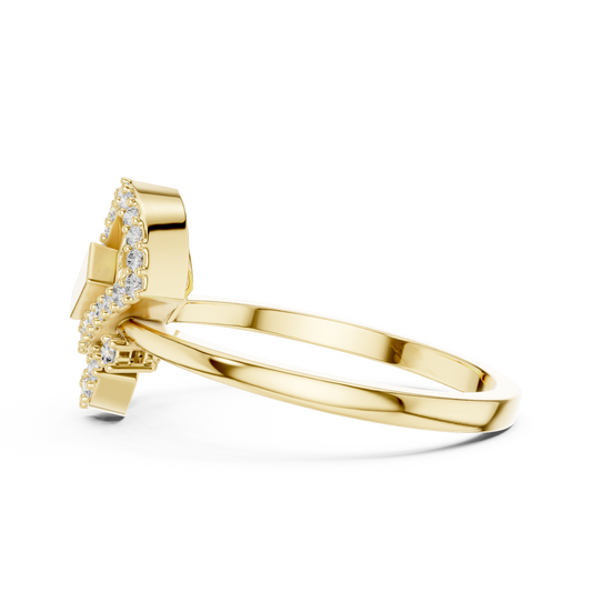 Interlocked Round Moissanite Engagement Ring - view 4