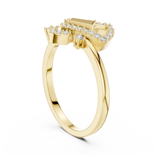 Interlocked Round Moissanite Engagement Ring - view 3