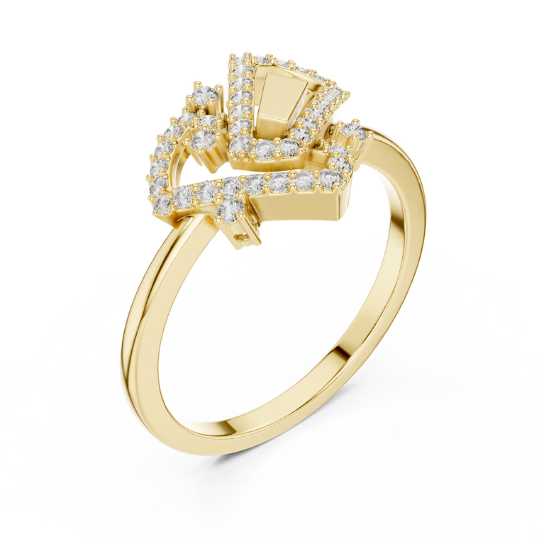 Interlocked Round Moissanite Engagement Ring - view 2