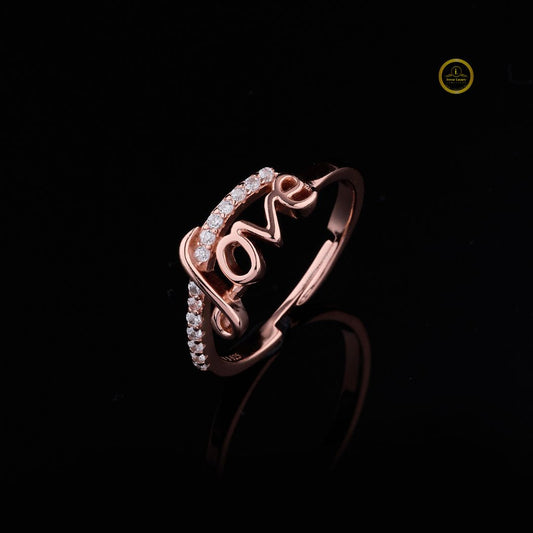 Minimalist Custom Round Cut Moissanite Love Wedding Band - view 2