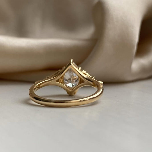 Pear Cut Lab Diamond Vintage Ring For Women - view 2