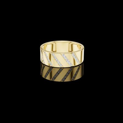 Round Cut Lab Grown Diamond Men's Wide Diagonal Channel Set Band