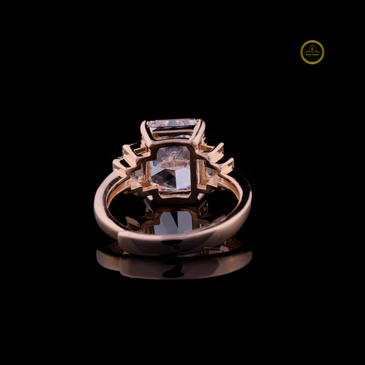 Five Stone Radiant Anniversary Ring with Baguettes - view 4