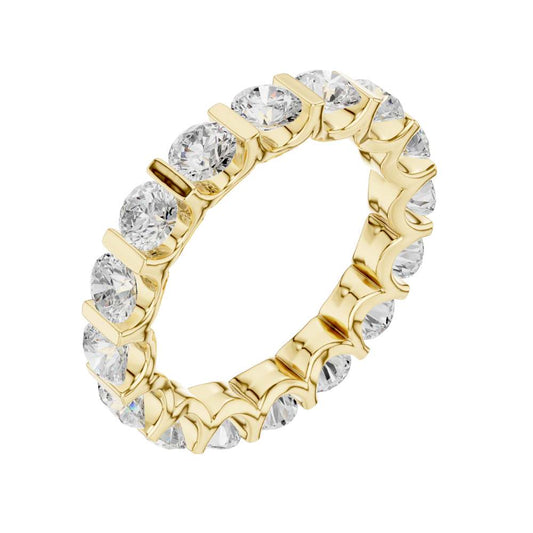 Round Brilliant Cut Lab Diamond U Prong Eternity Band Ring - view 4