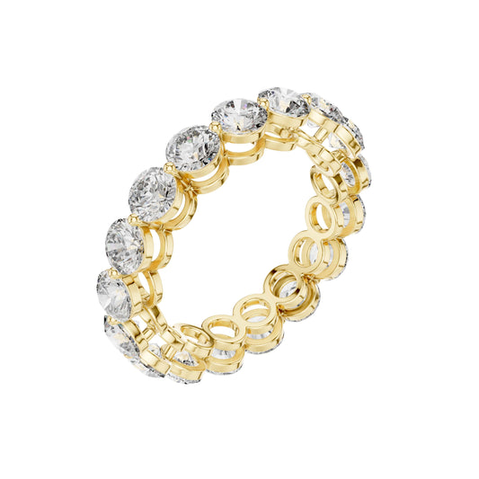 Round Bezel Set Moissanite Full Eternity Band - view 4
