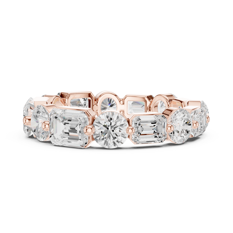 Round & Emerald Cut Lab Diamond Eternity Band - view 2