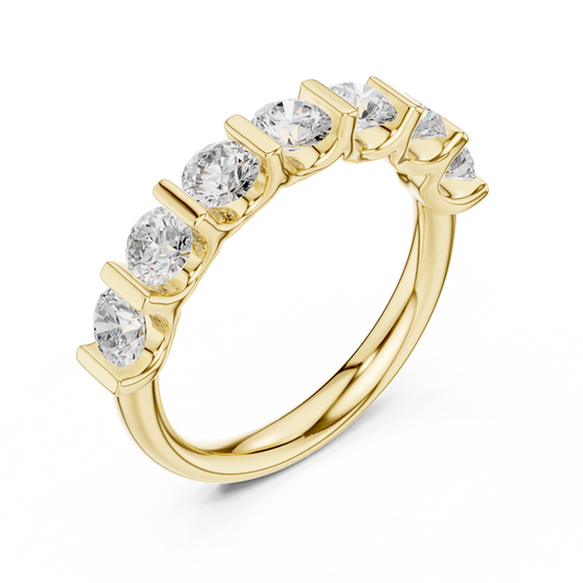 Half Eternity Round Moissanite Wedding Band - view 4
